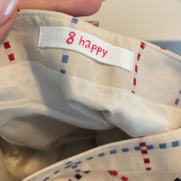 8 Happy Blue & Red Patterned Midi A-Line Skirt – Size Small - Picture 3 of 3